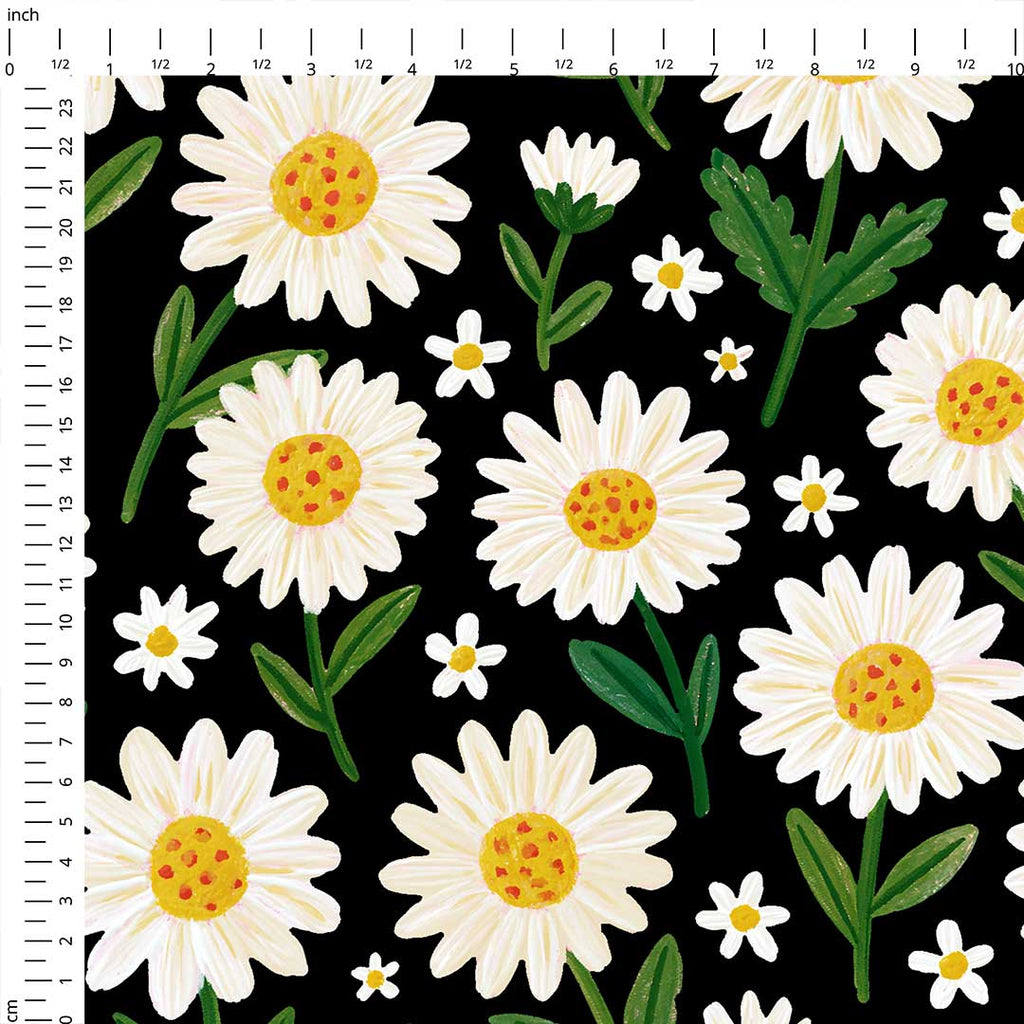 Daisy Black Fabric