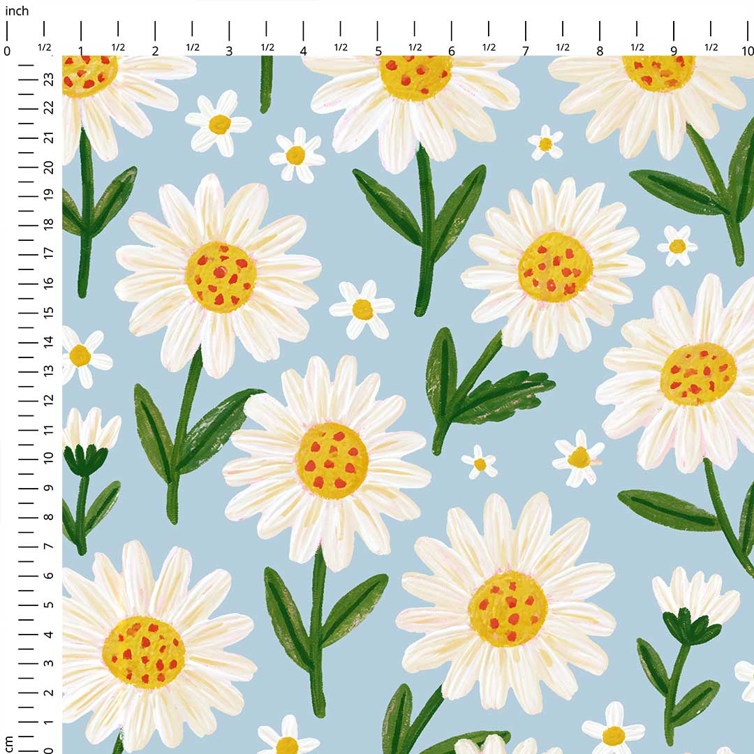Daisy Blue Fabric