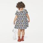 Daisy Blue Embroidery Fabric