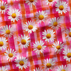Daisy Pink Gingham Fabric