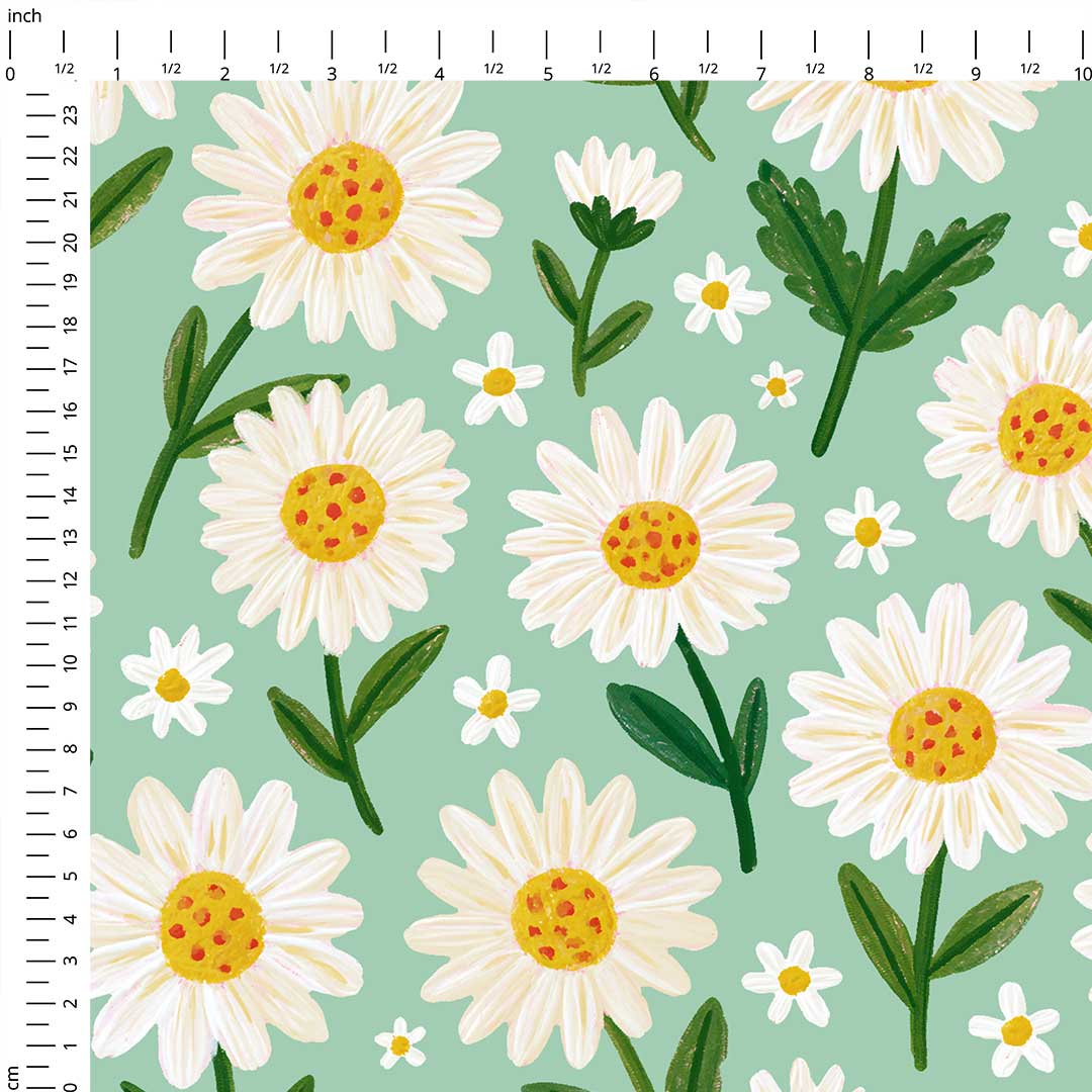 Daisy Mint Fabric