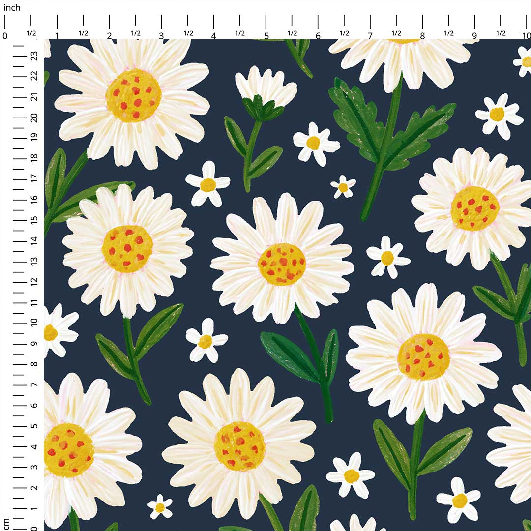 Daisy Navy Fabric