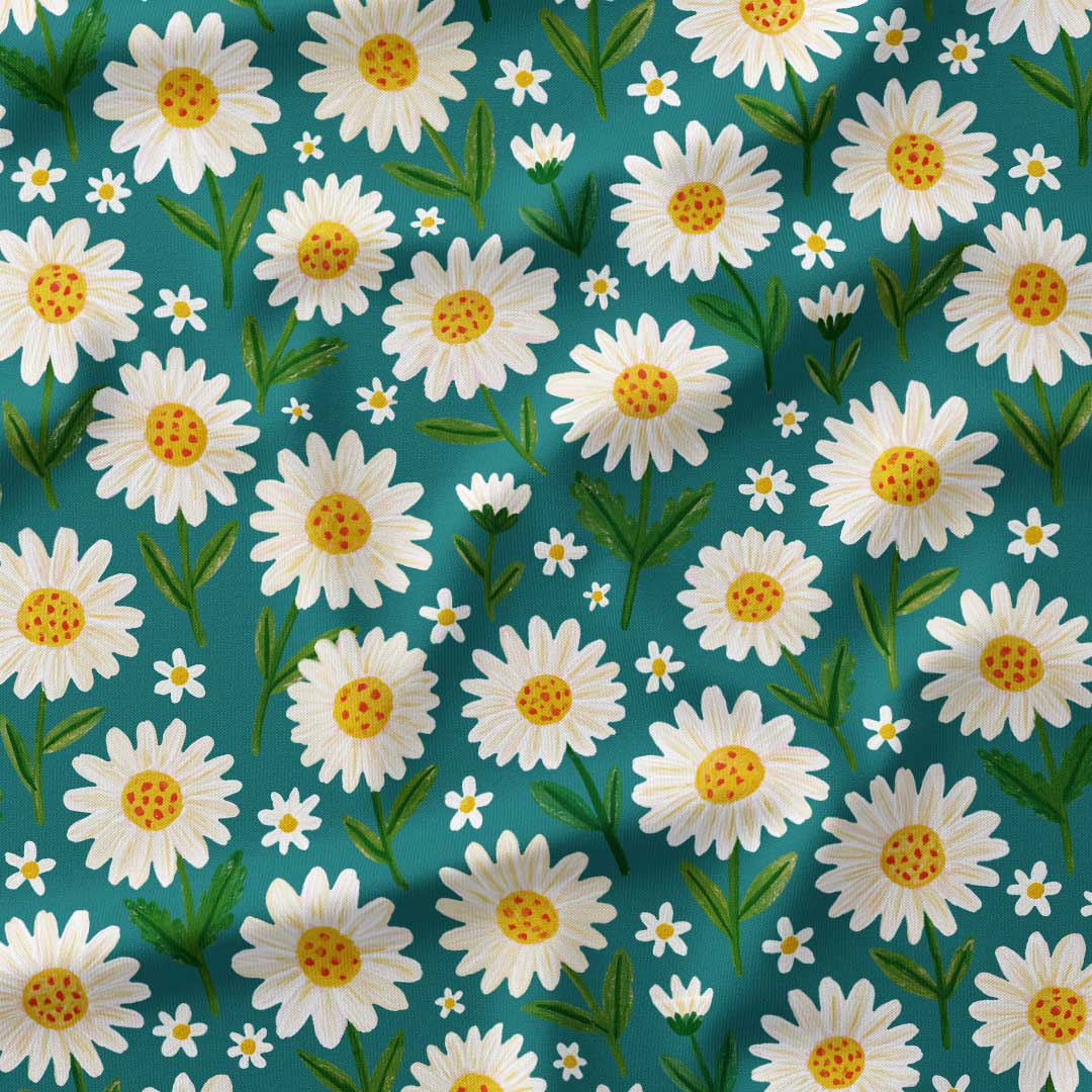 Daisy Teal Fabric