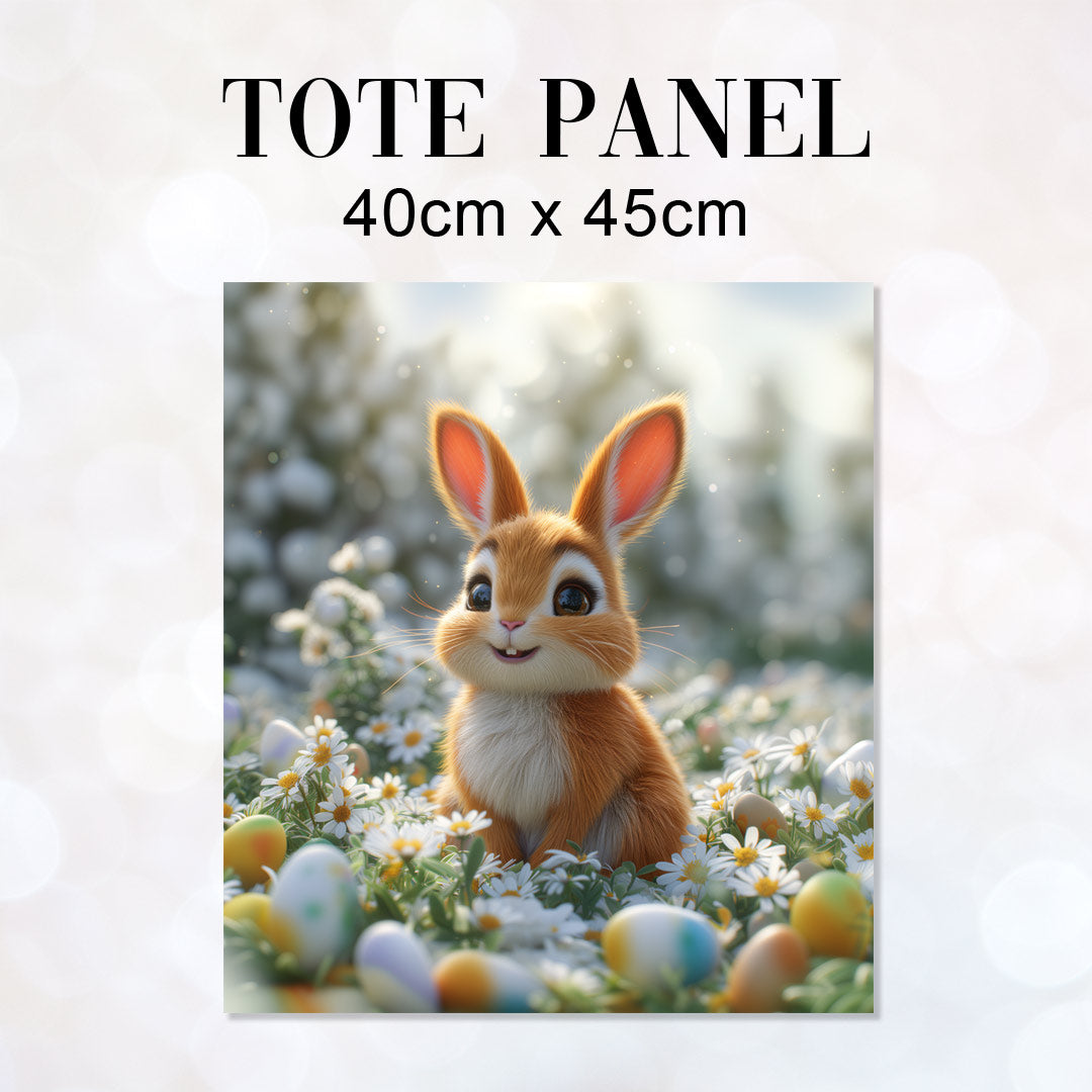 TOTE Fabric Bag Panel Cute Bunny Daisy TP-310