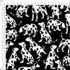 Dalmatian Dogs Black Fabric
