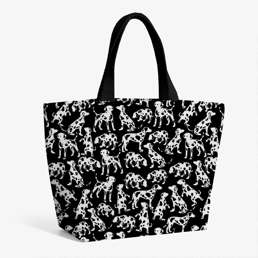 Dalmatian Dogs Black Fabric