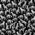 Dalmatian Dogs Black Fabric