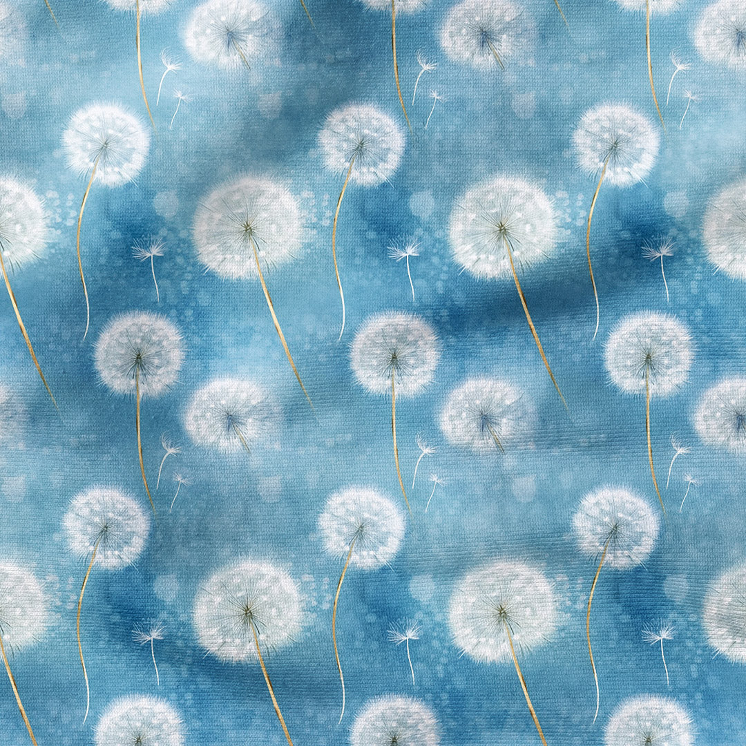 Dandelions Blue Fabric