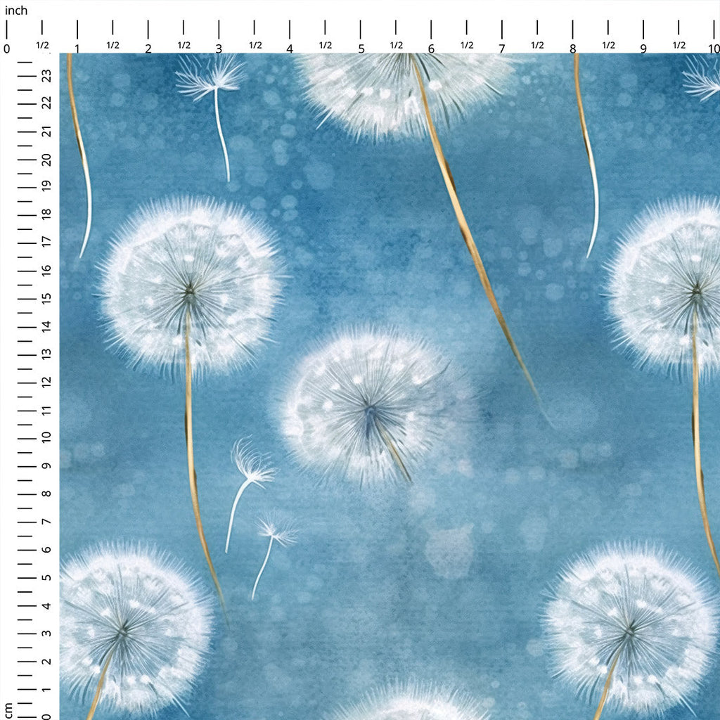 Dandelions Blue Fabric