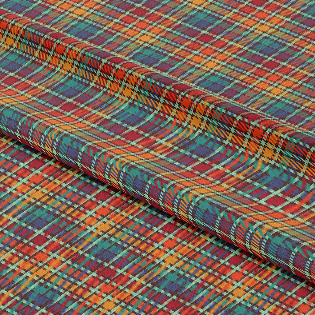 Dark Rainbow Plaid Fabric 196