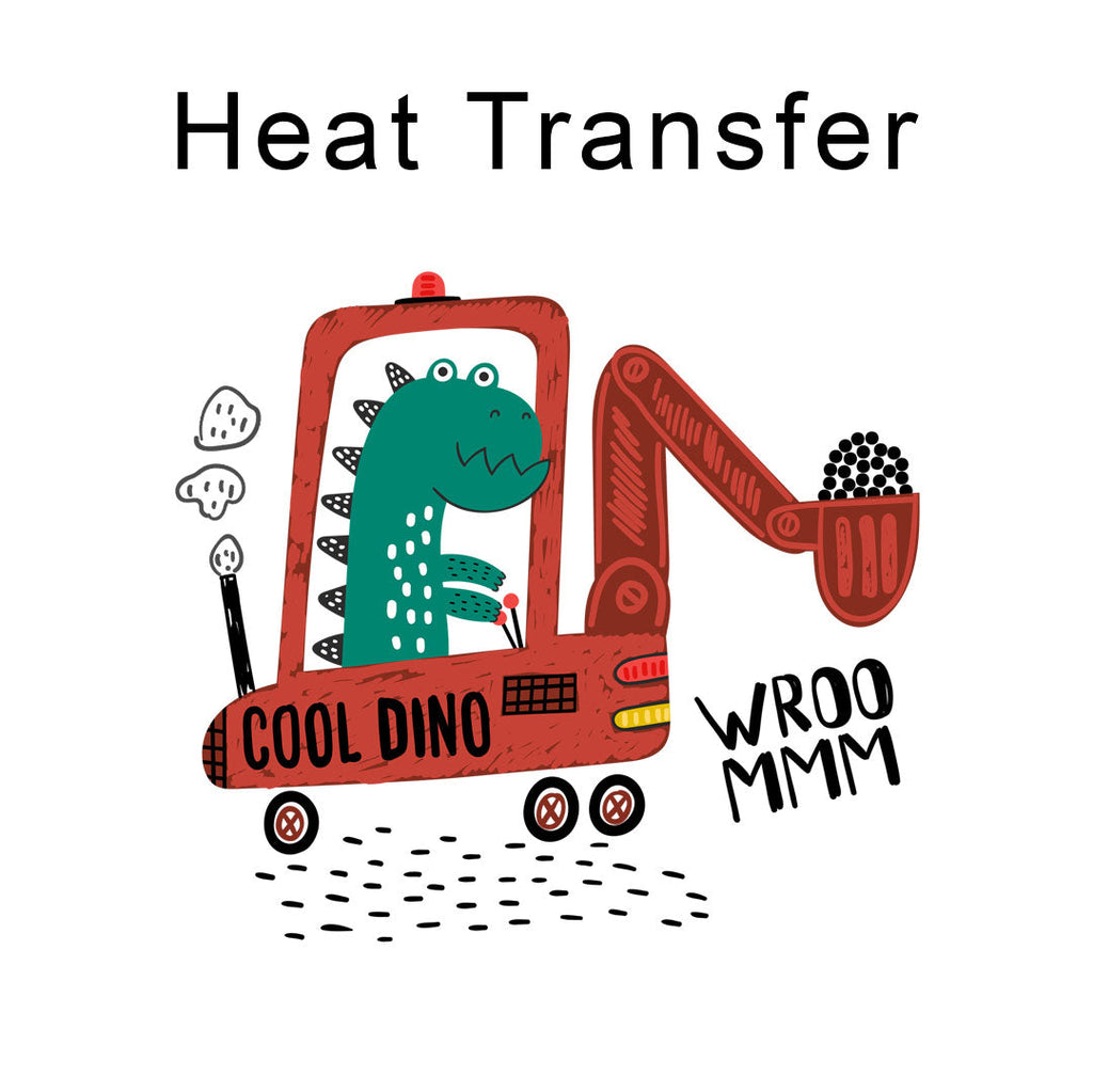 Dino Digger Iron on fabric heat transfer DTF-42