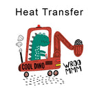 Dino Digger Iron on fabric heat transfer DTF-42