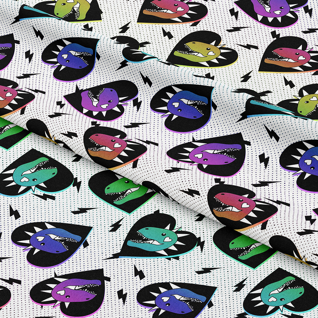 Dino Hearts Fabric