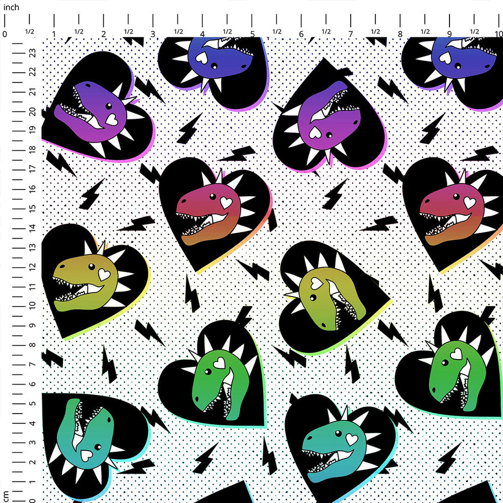 Dino Hearts Fabric