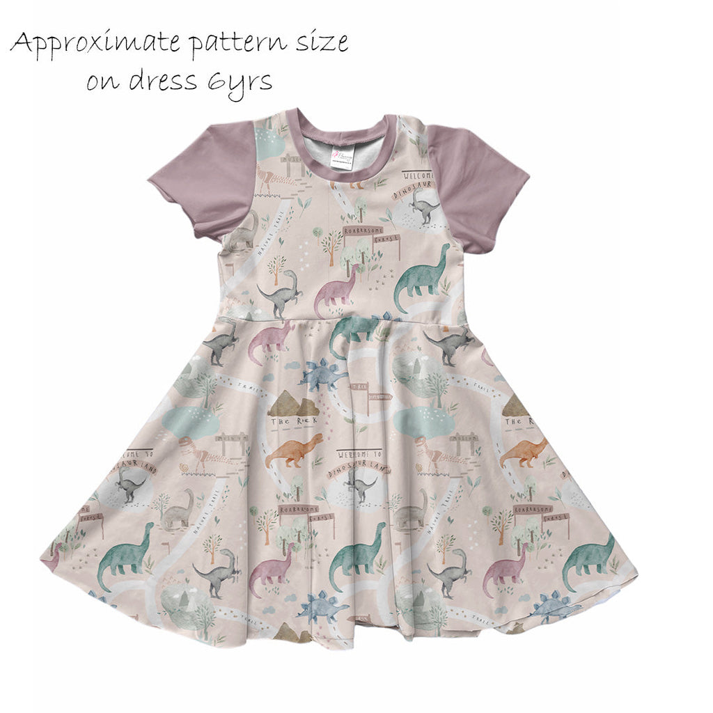 Dino Land Pink Fabric
