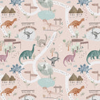 Dino Land Pink Fabric