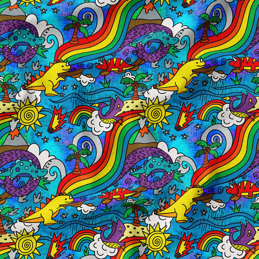 Dino Rainbow Fabric