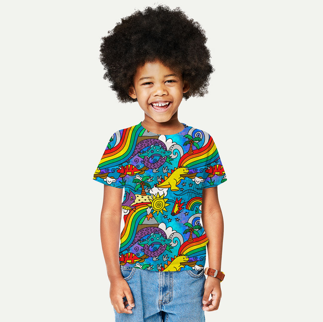Dino Rainbow Fabric
