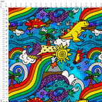 Dino Rainbow Fabric