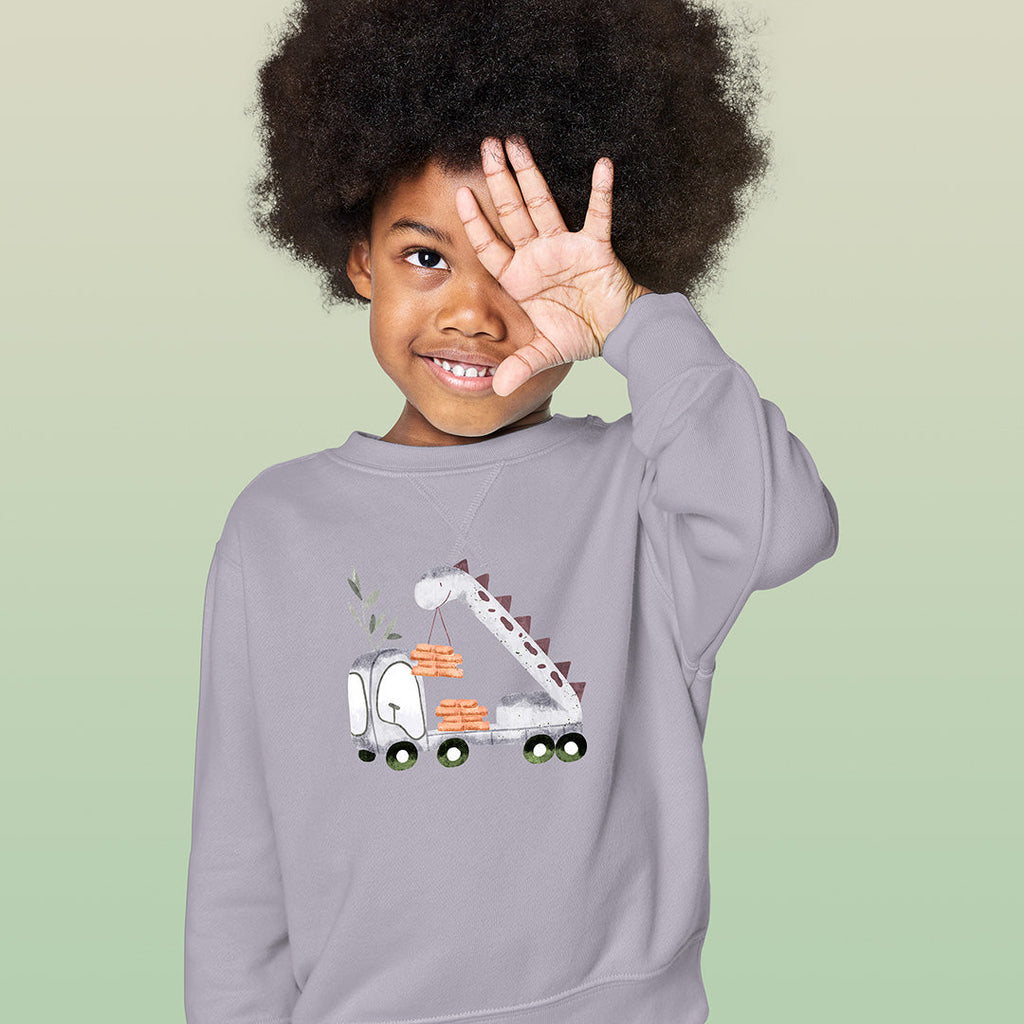 Dino Truck Iron on Fabric Heat Transfer DTF-177
