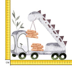 Dino Truck Iron on Fabric Heat Transfer DTF-177
