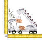 Dino Truck Iron on Fabric Heat Transfer DTF-177