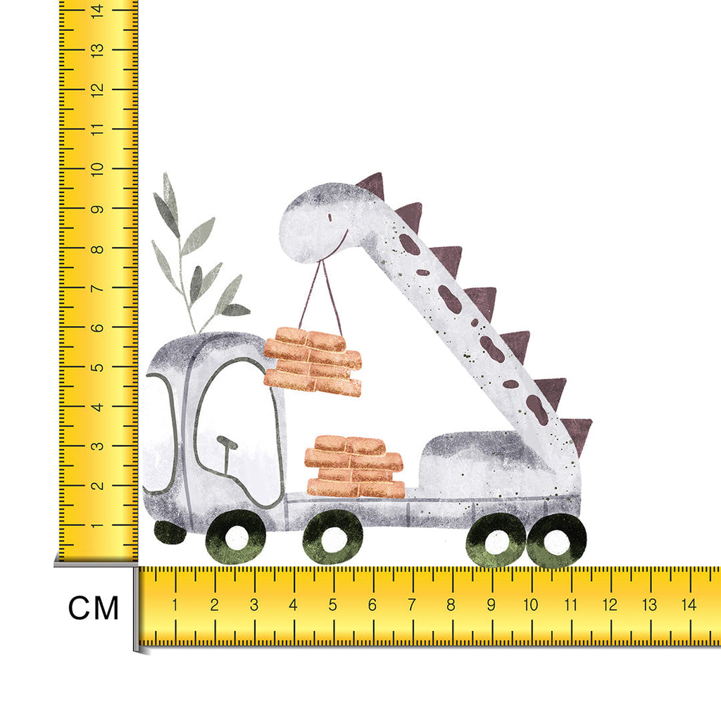 Dino Truck Iron on Fabric Heat Transfer DTF-177