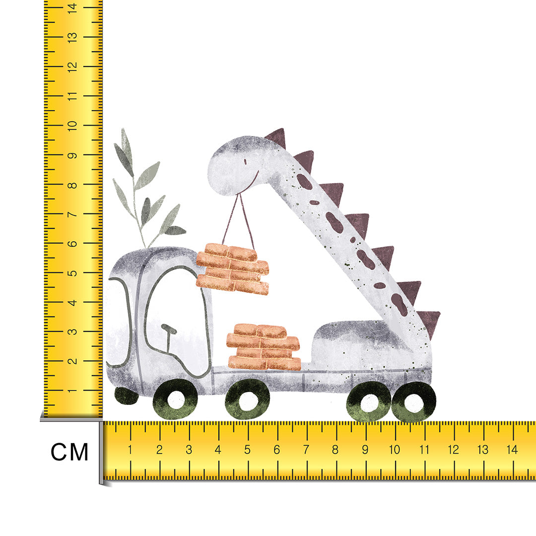 Dino Truck Iron on Fabric Heat Transfer DTF-177