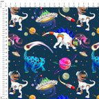 Dino Universe Blue Fabric