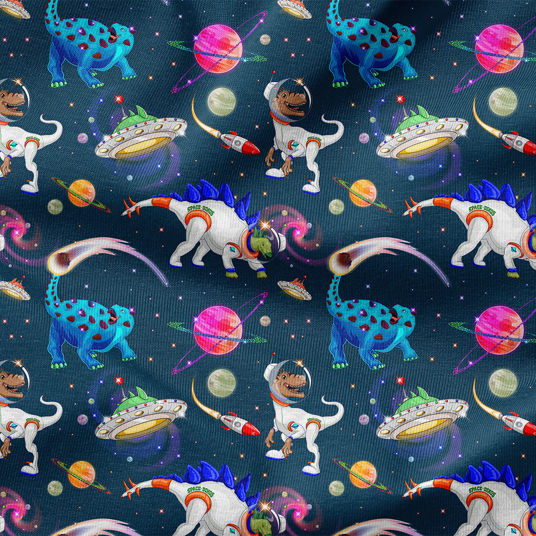 Dino Universe Blue Fabric