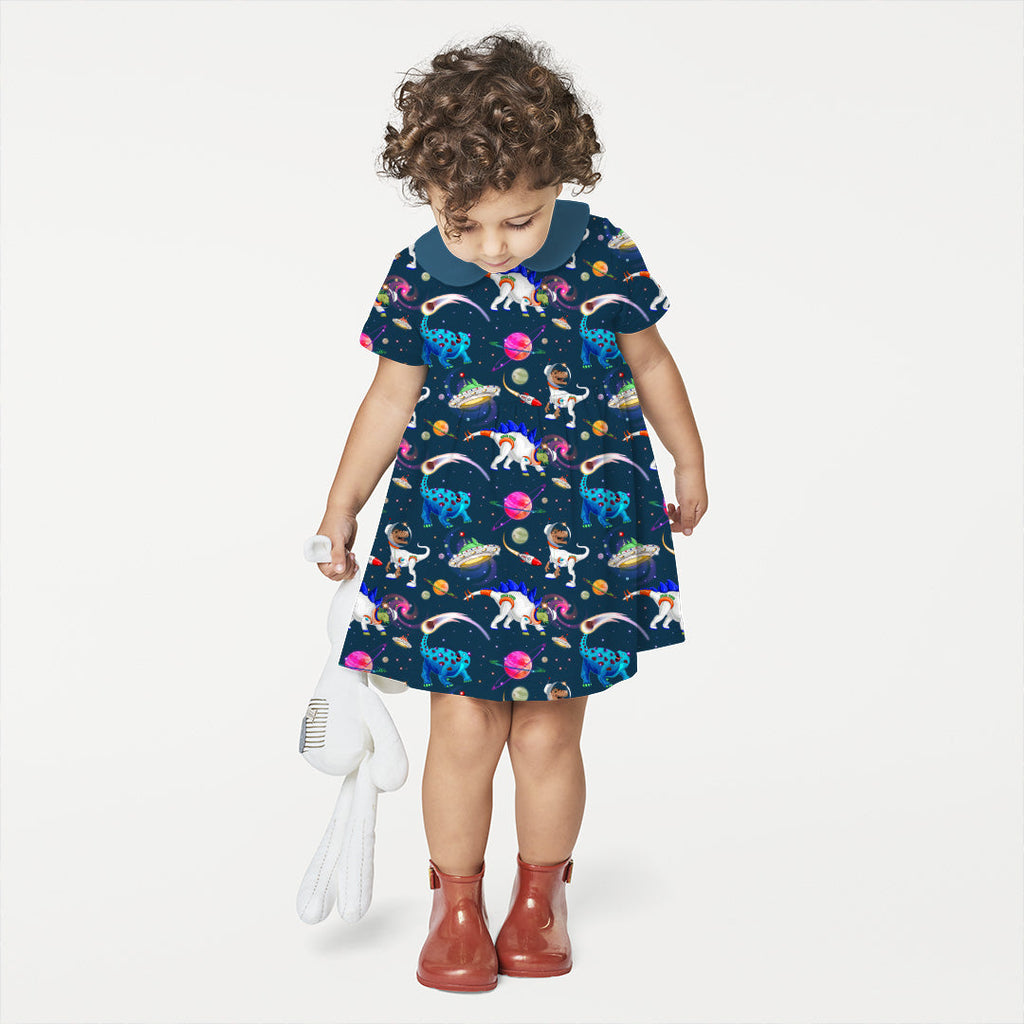 Dino Universe Blue Fabric