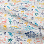 Dinosaurs Grey Fabric