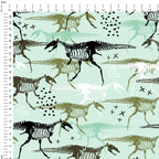 Dinosaur Bones Mint Fabric