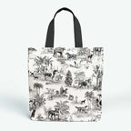 Dogs Black Toile De Jouy Fabric