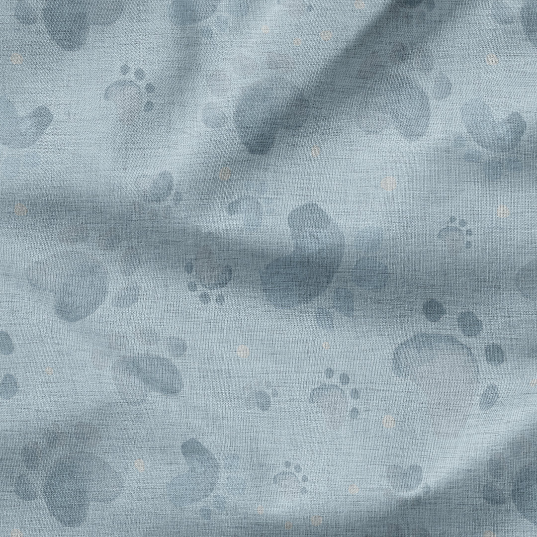 Muddy Paws Blue Fabric