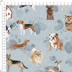 Dogs Blue Fabric