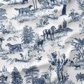 Dogs Navy Toile De Jouy Fabric
