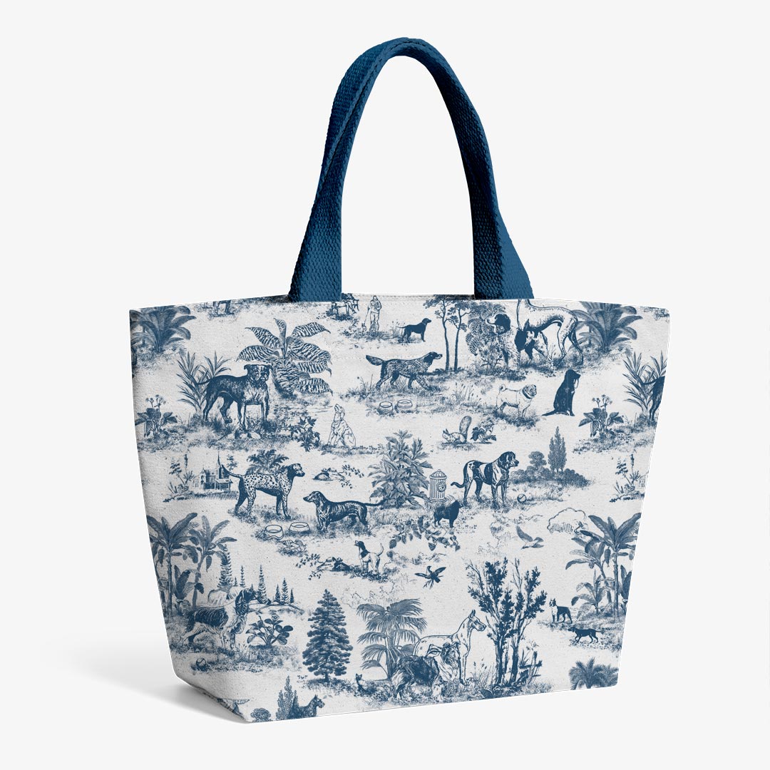 Dogs Navy Toile De Jouy Fabric