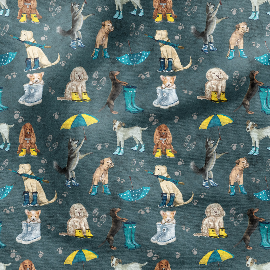 Dogs in Wellies Fabric
