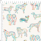 Dogs On Cream Fabric