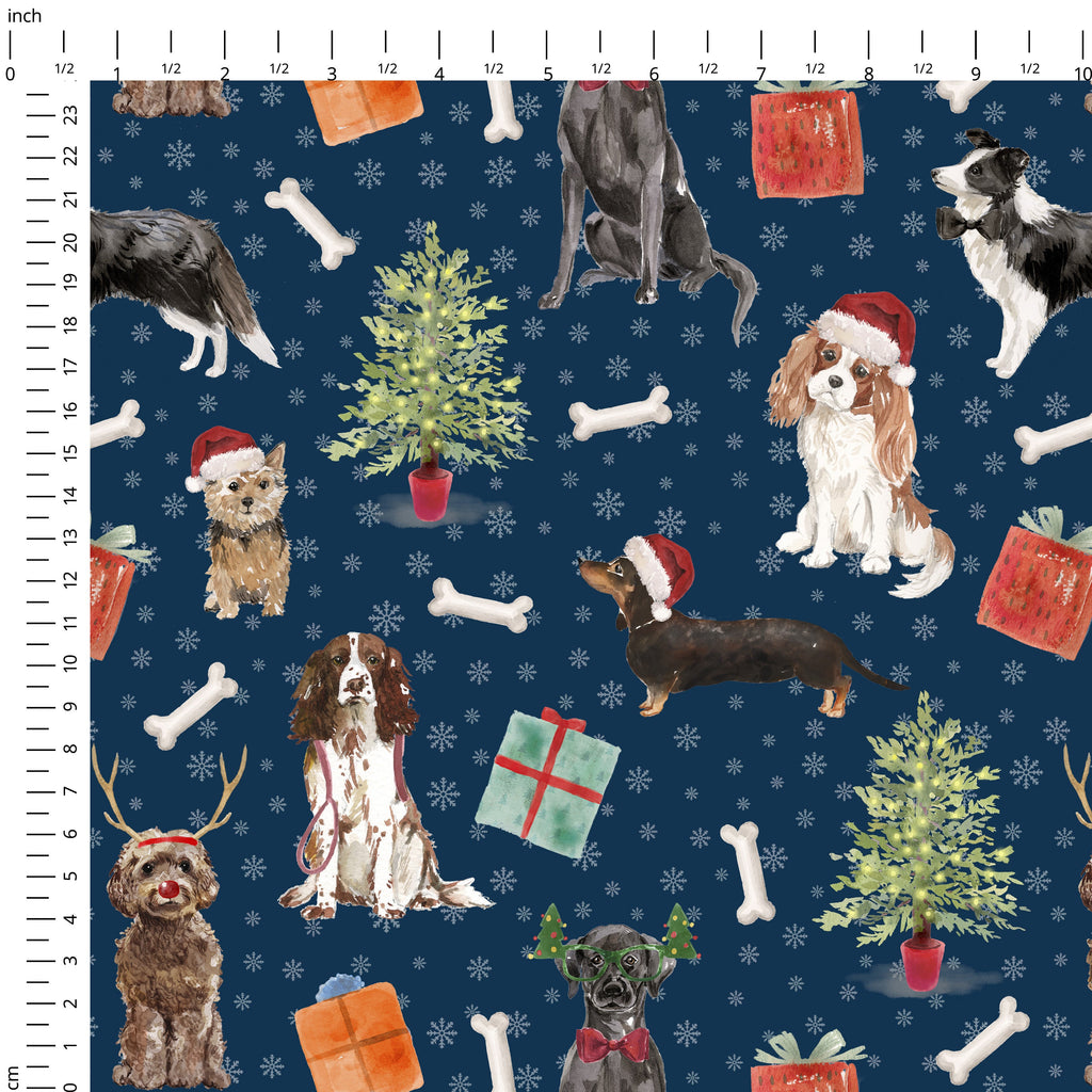 Christmas Dogs Fabric
