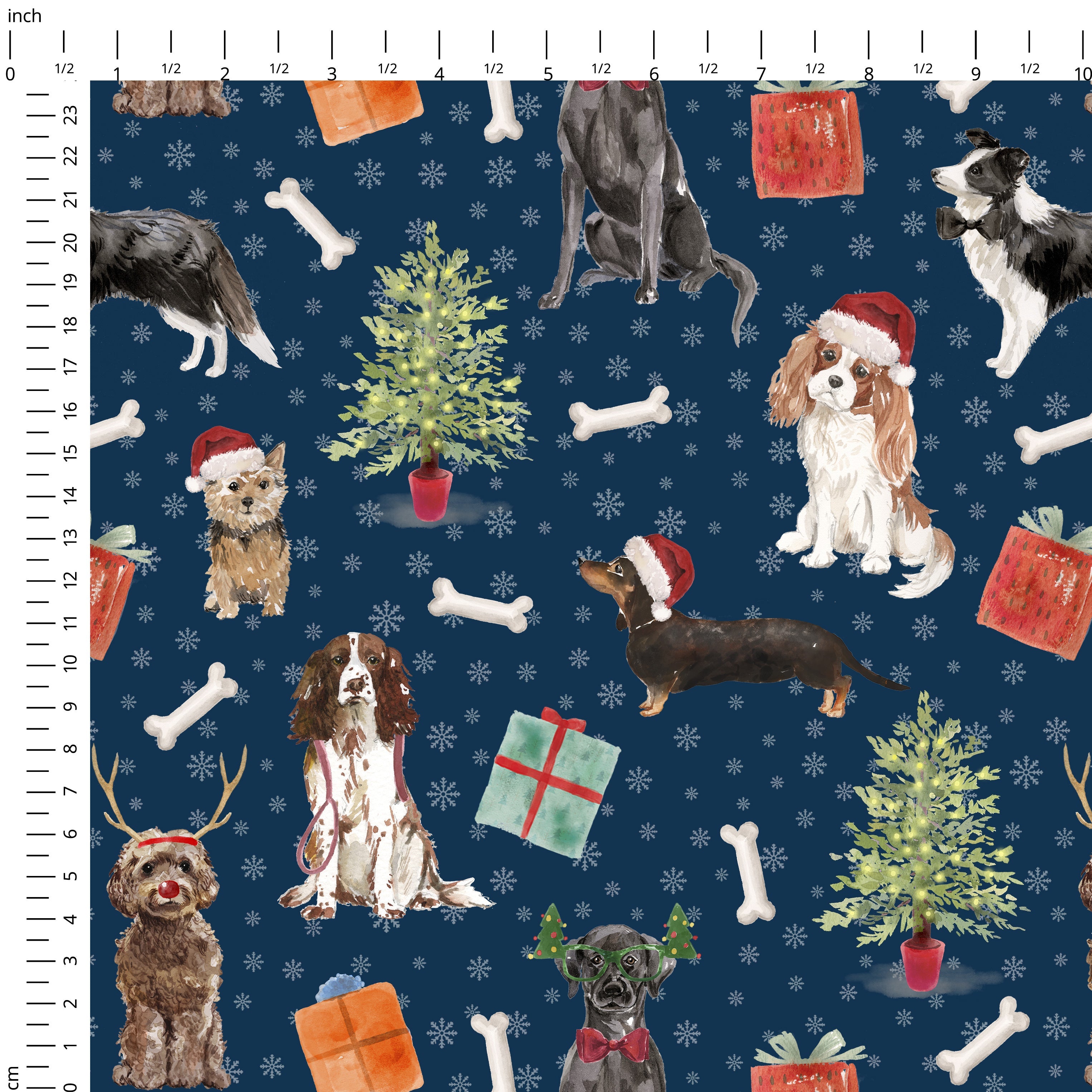 Christmas Dogs Fabric