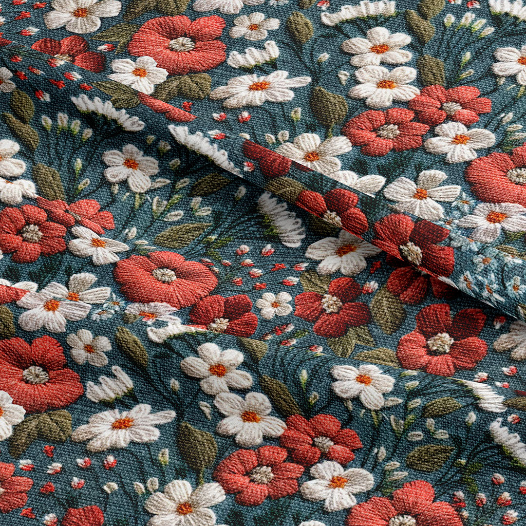 Donna Floral Embroidery Fabric