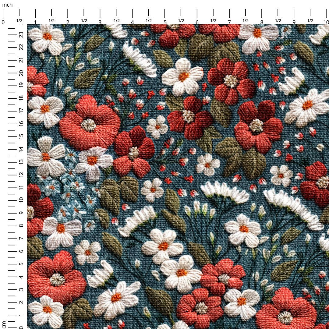 Donna Floral Embroidery Fabric