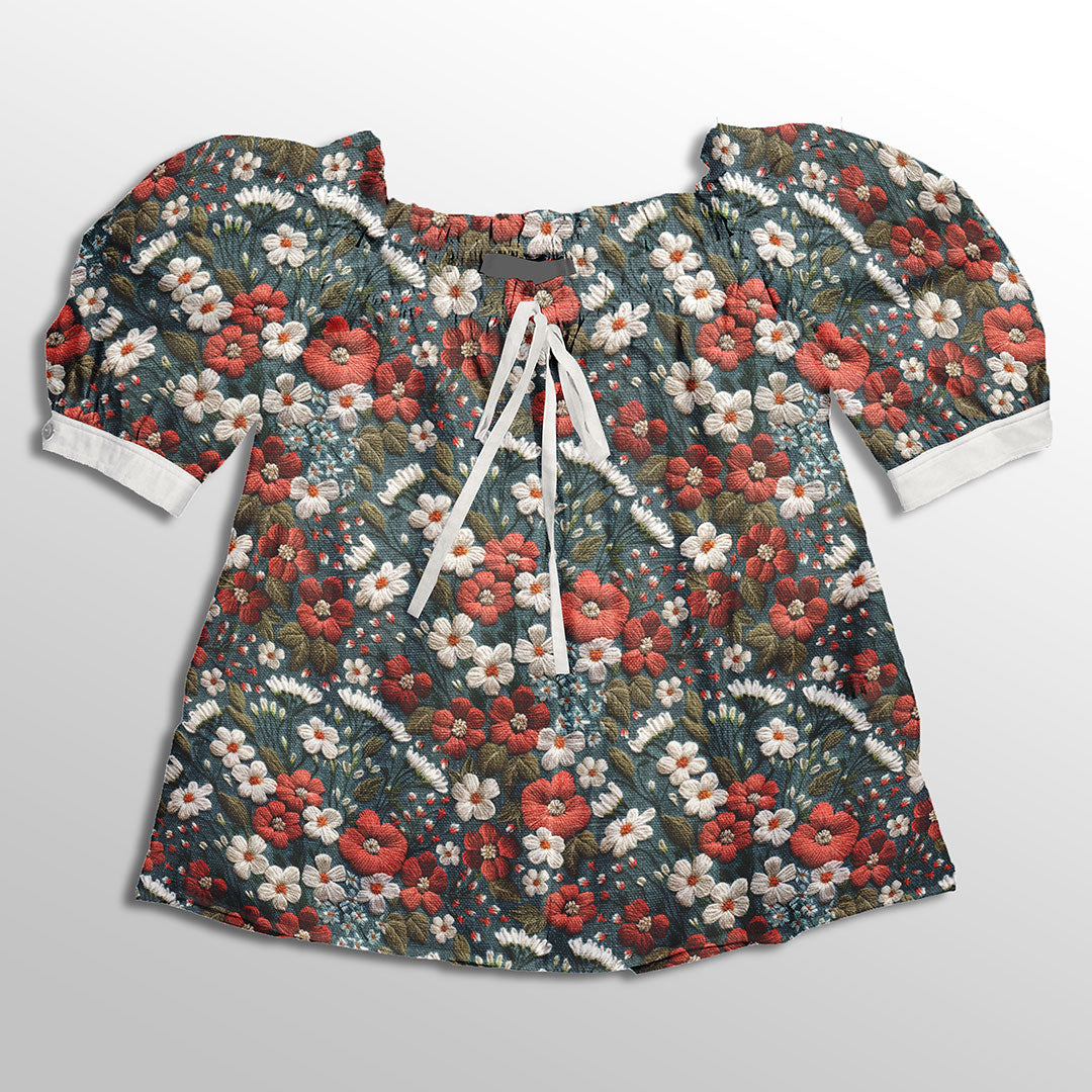 Donna Floral Embroidery Fabric