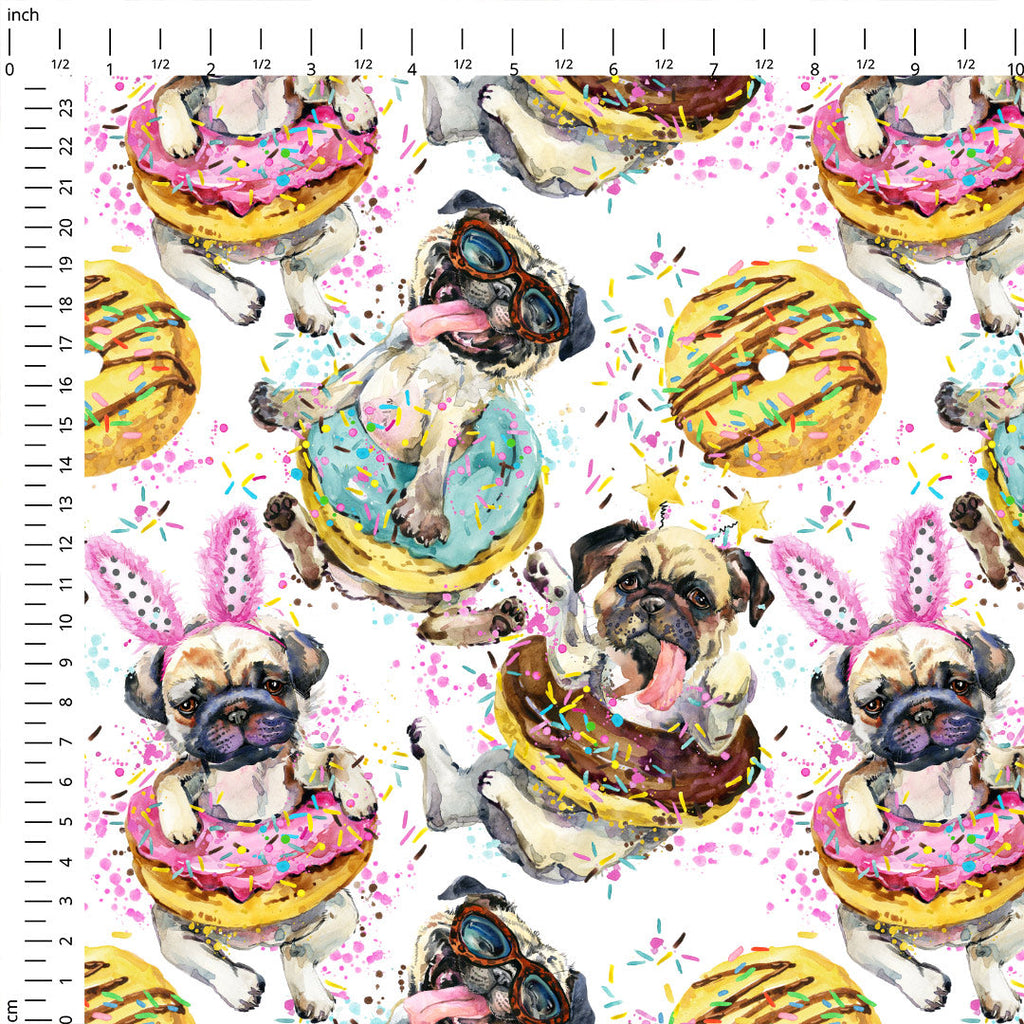 Donut Pugs Fabric