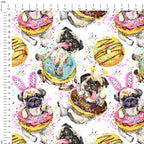 Donut Pugs Fabric