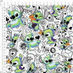 Doodle Alien Fabric