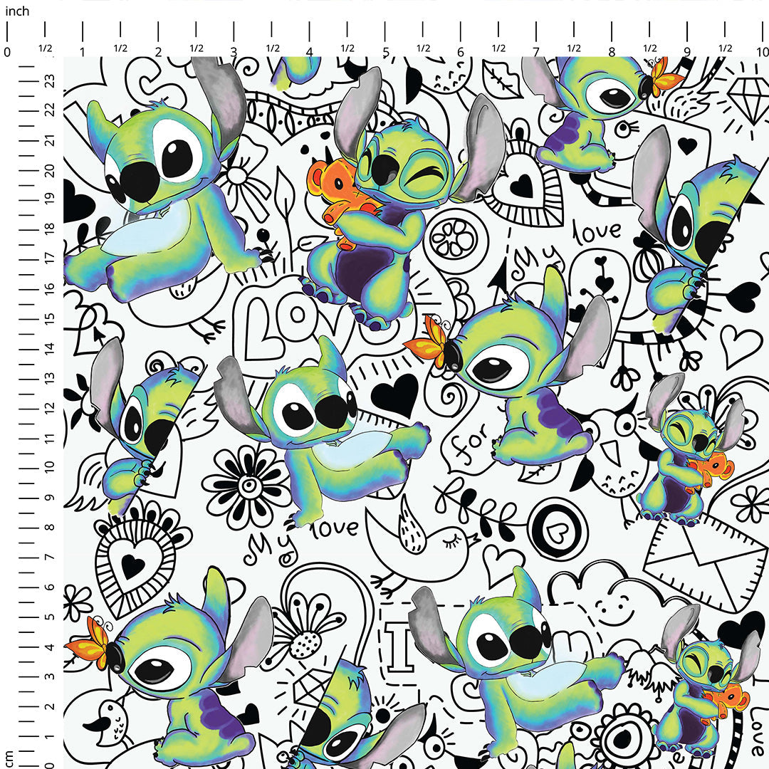 Doodle Alien Fabric