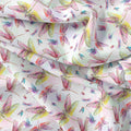 Dragonflies White Fabric